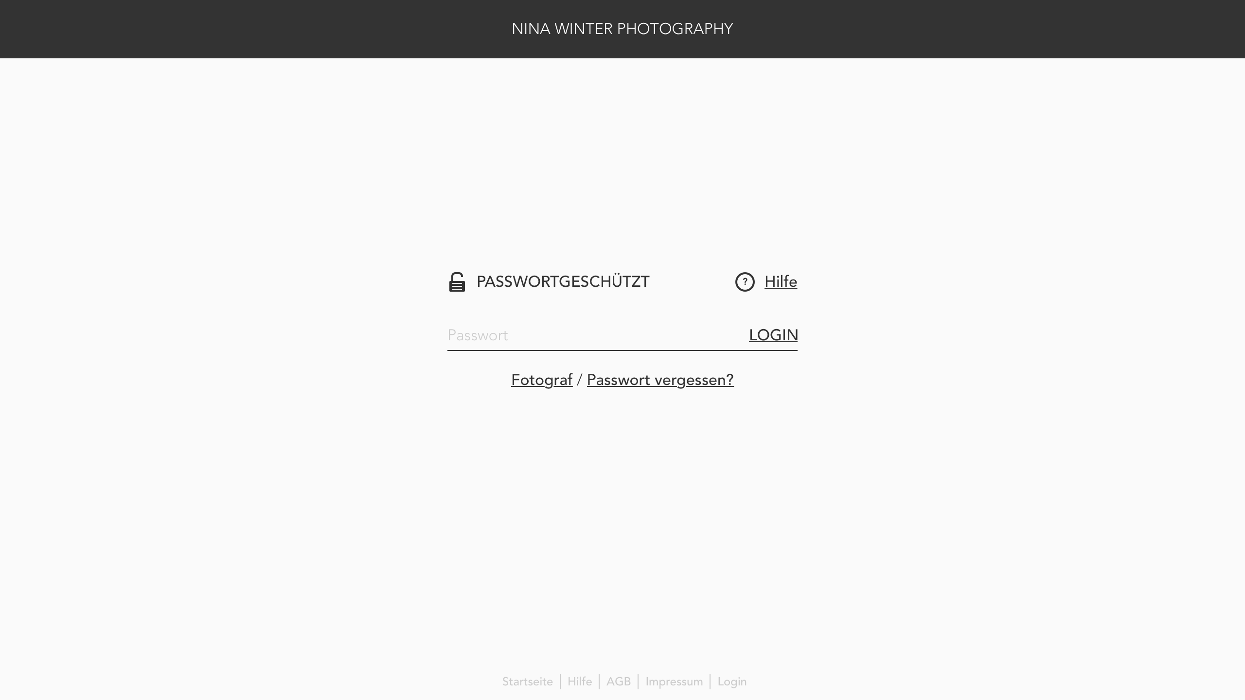 Kontakt Login Maske mit Passworteingabe