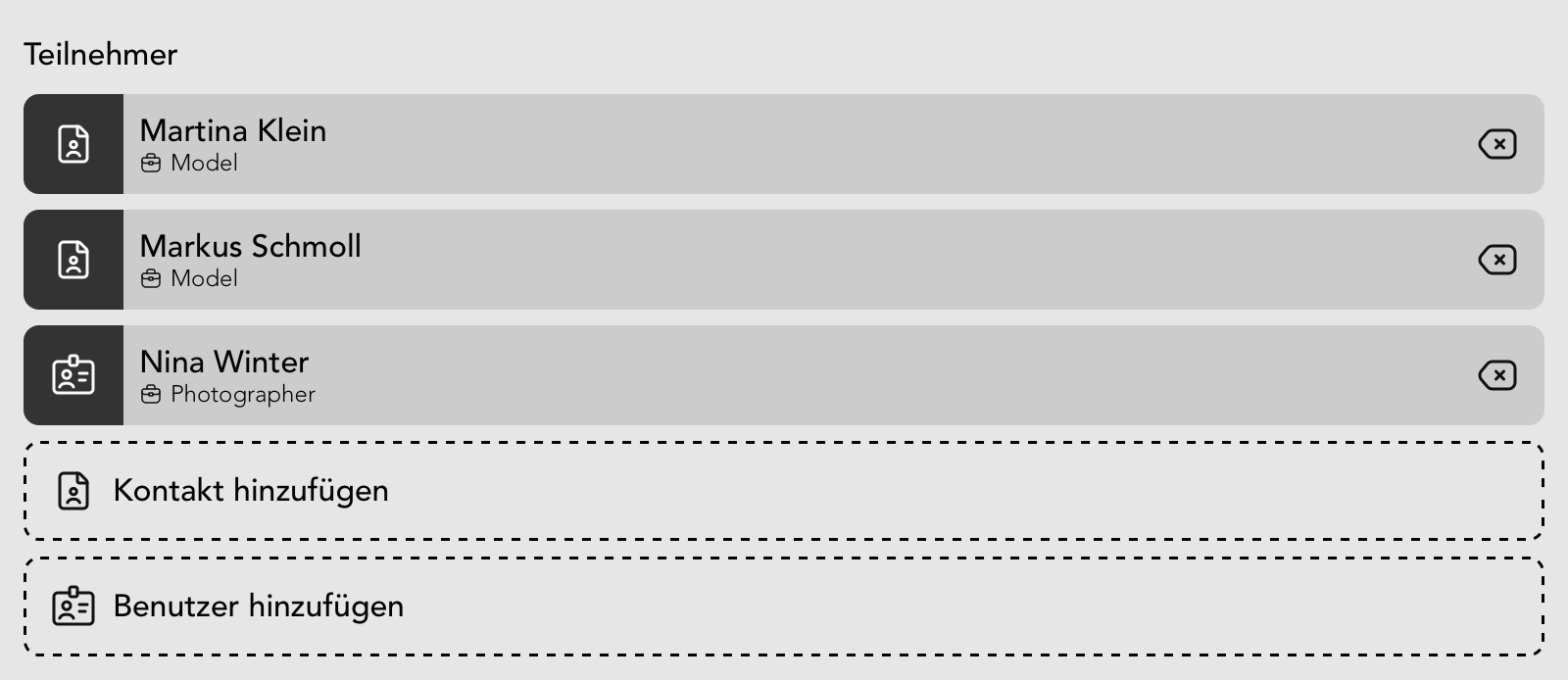 Teilnehmer Widget in der Termin Detailansicht