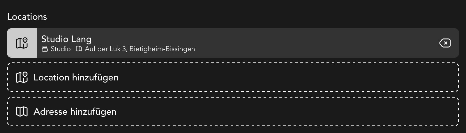 Locations Widget in der Casting Detailansicht