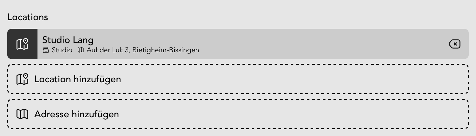 Locations Widget in der Casting Detailansicht