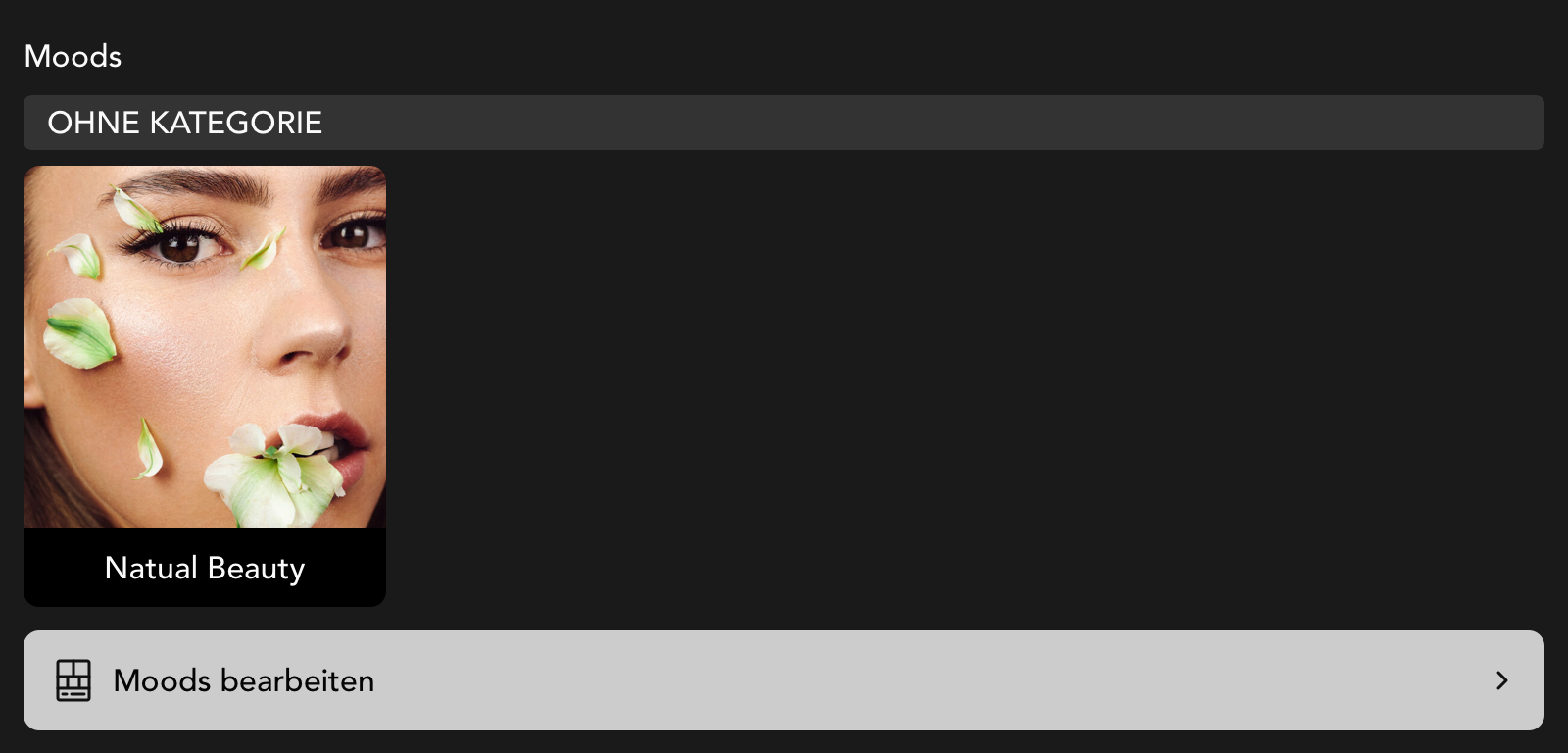 Moods Widget in der Casting Detailansicht