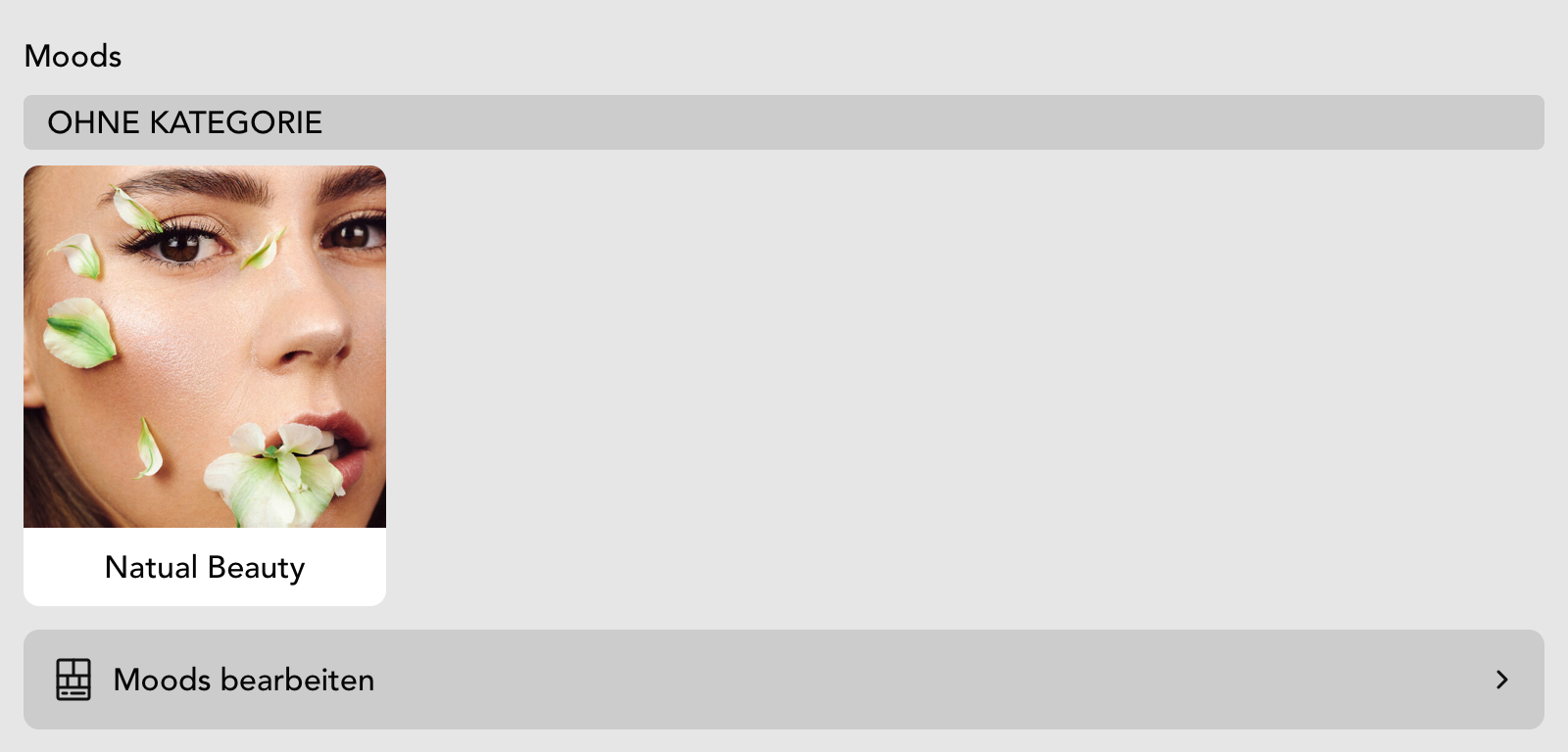 Moods Widget in der Casting Detailansicht