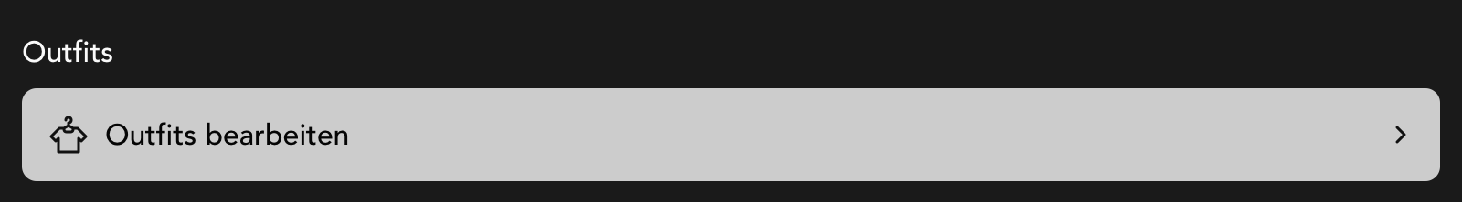 Outfits Widget in der Casting Detailansicht