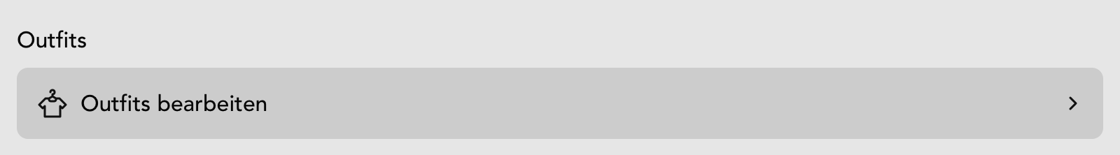 Outfits Widget in der Casting Detailansicht