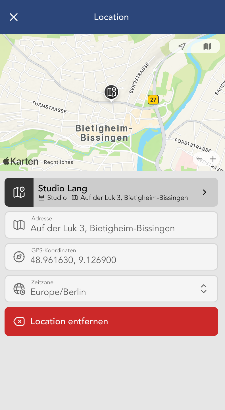 Locations Widget Fenster
