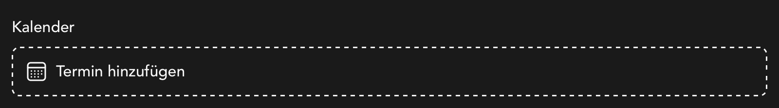 Kalender Widget in der Kontakt Detailansicht