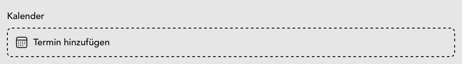 Kalender Widget in der Kontakt Detailansicht