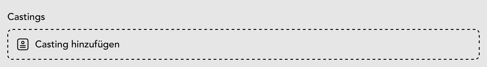 Castings Widget in der Kontakt Detailansicht