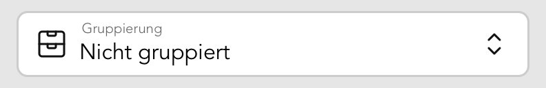 Gruppierungsoptionen in der Kontakt Übersicht