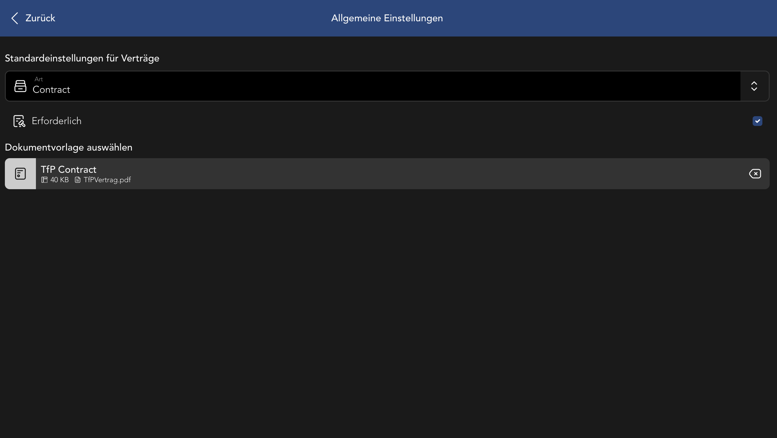 Allgemeine Einstellungen für Kontakte