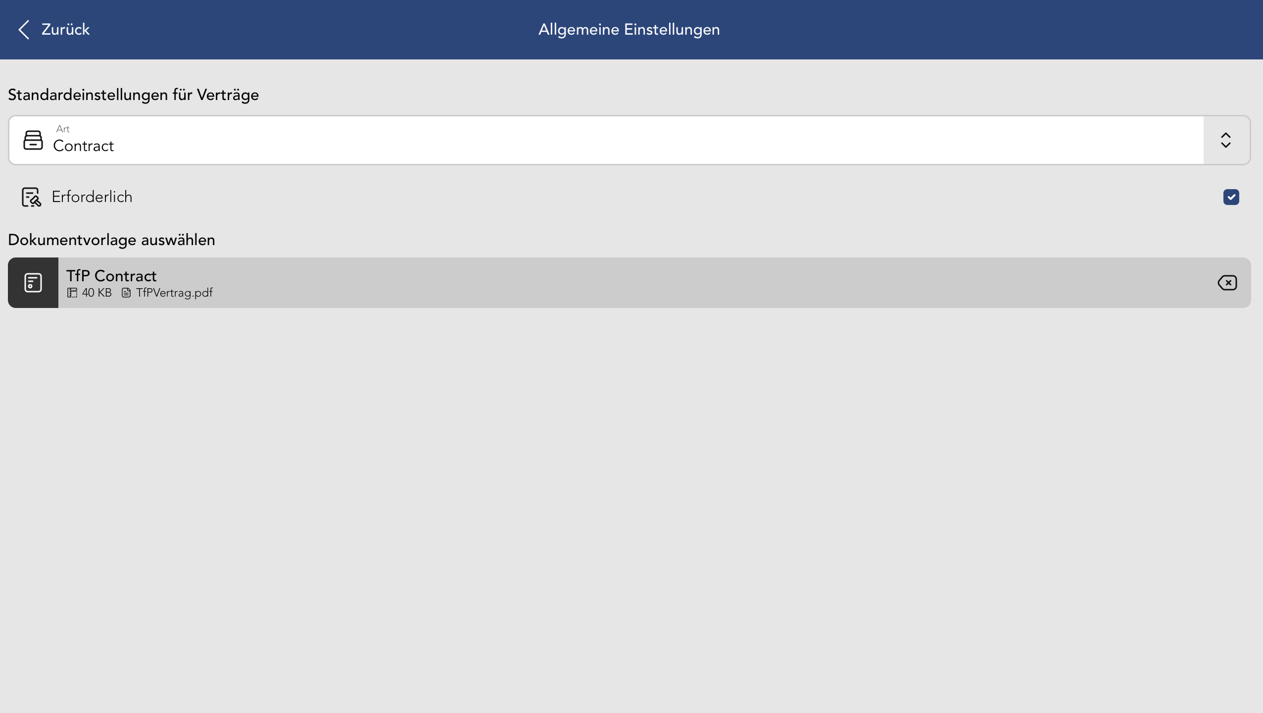 Allgemeine Einstellungen für Kontakte