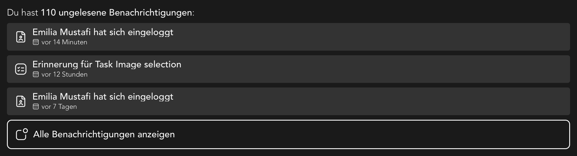 Benachrichtigungs-Widget