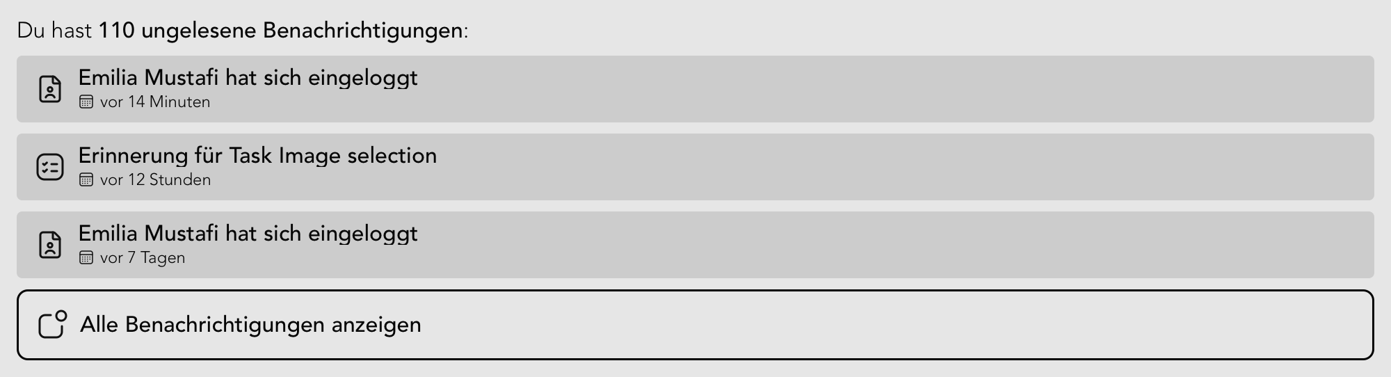 Benachrichtigungs-Widget