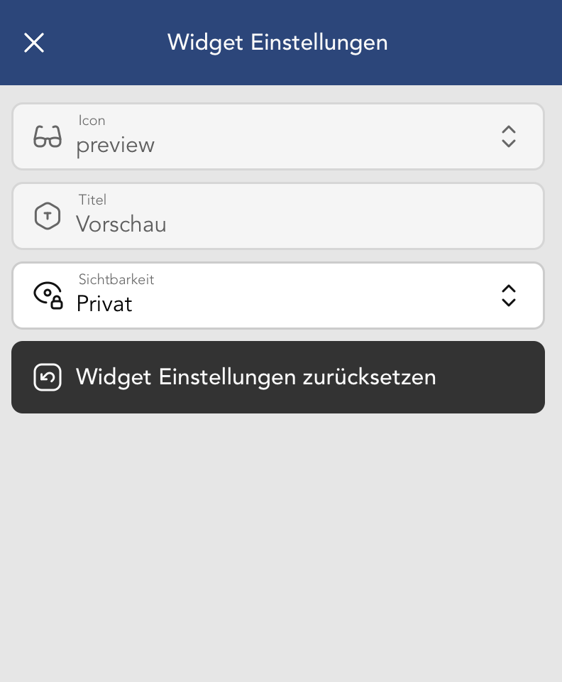Datei Widget Einstellungen