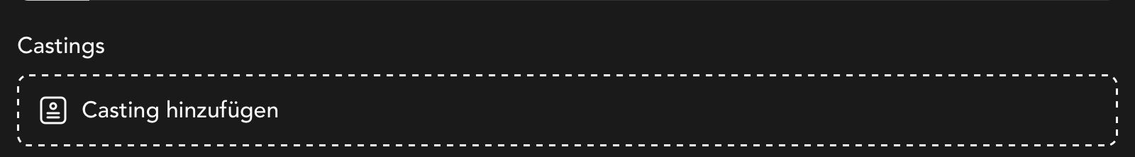 Castings Widget in der Formular Detailansicht