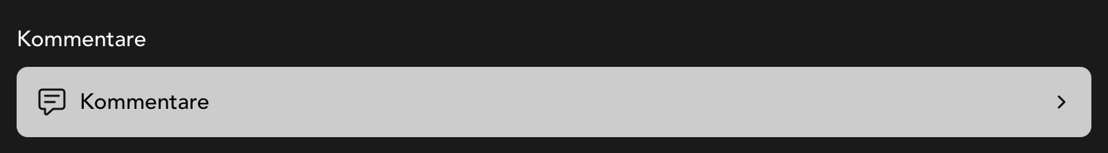 Kommentare Widget in der Formular Detailansicht