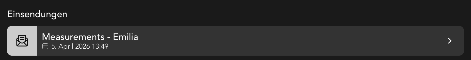 Einsendungen Widget in der Formular Detailansicht