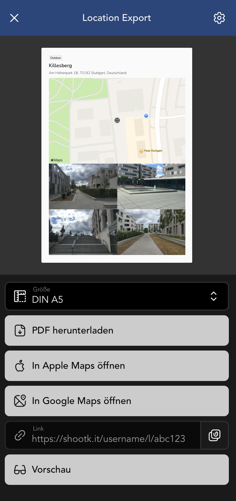 Export einer Location