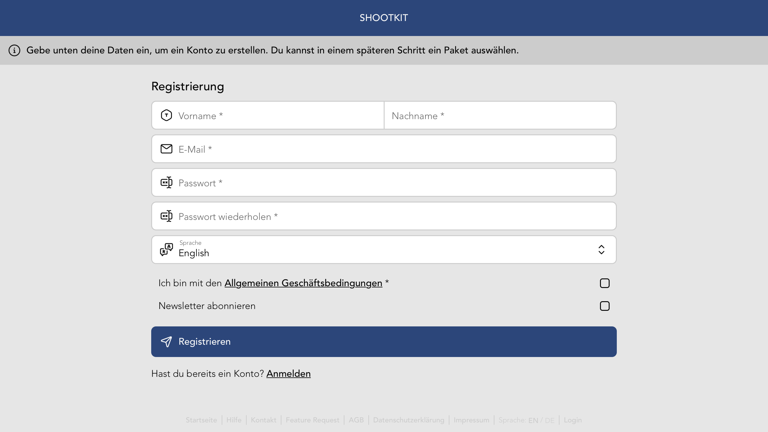 Registrierung