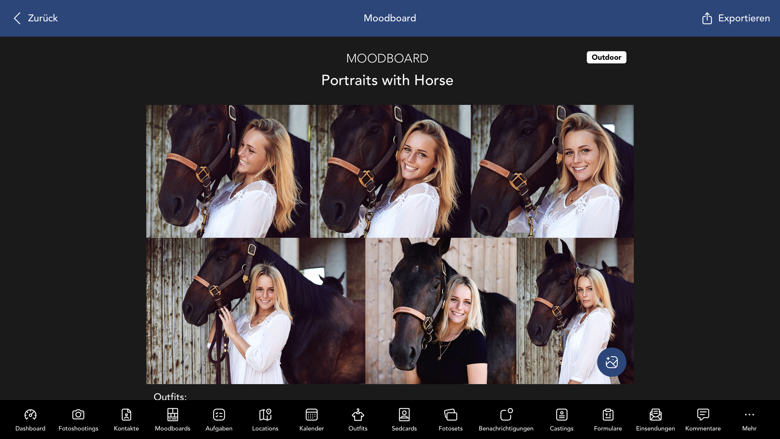 Beispiel einer Moodboard Detailansicht