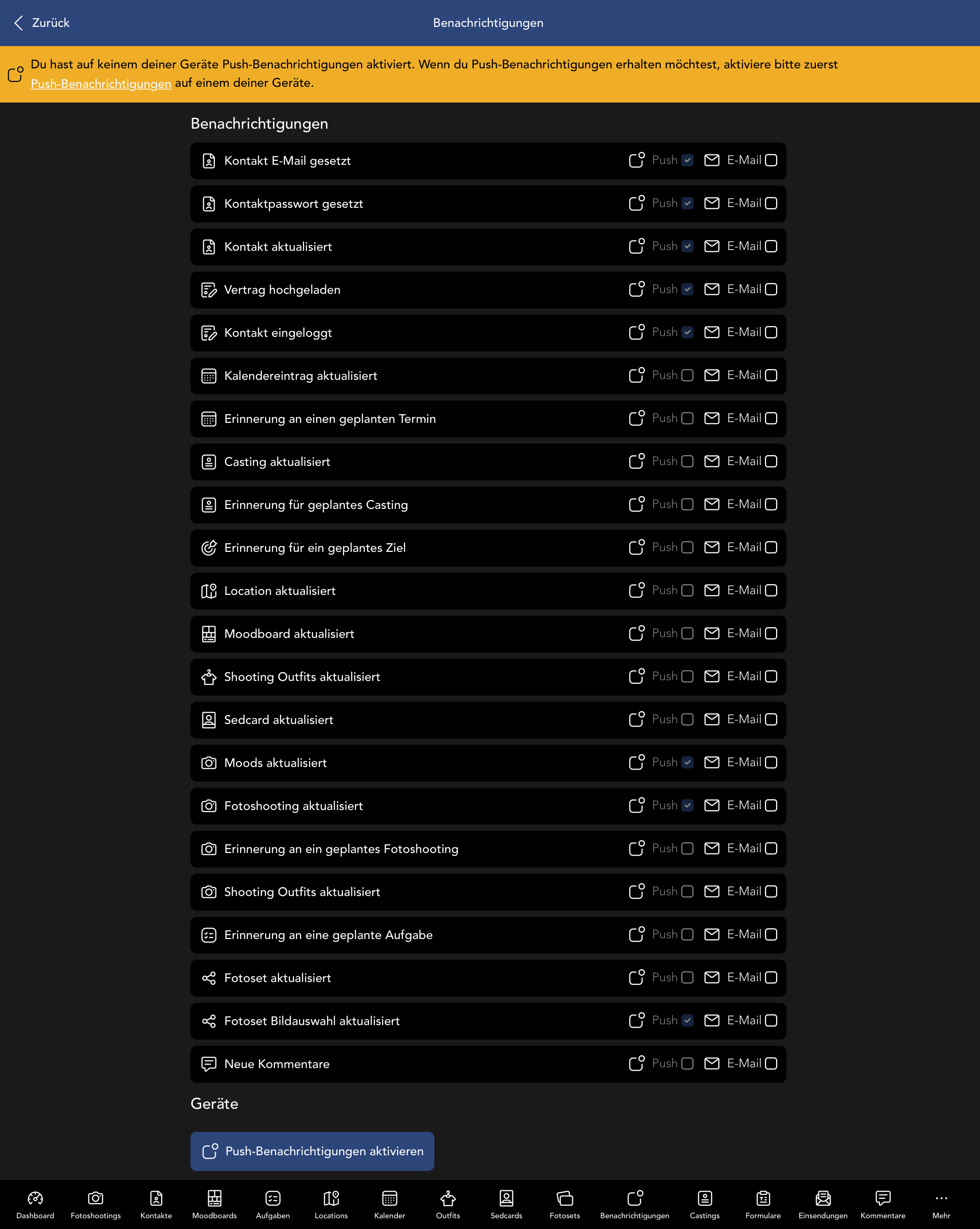 Benachrichtigungseinstellungen