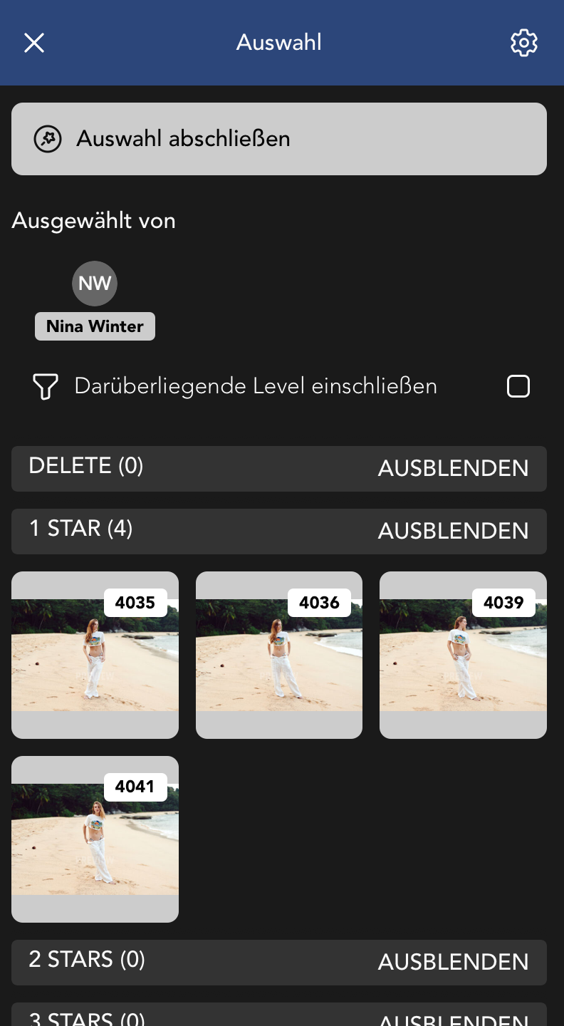 Auswahl Detailansicht