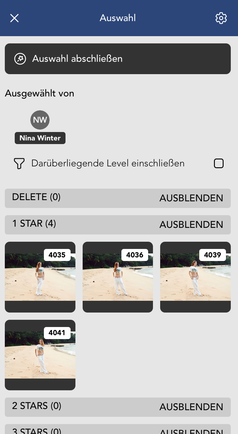 Auswahl Detailansicht