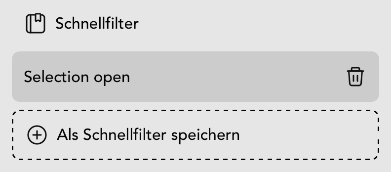 Schnellfilter in der Photoset Übersicht