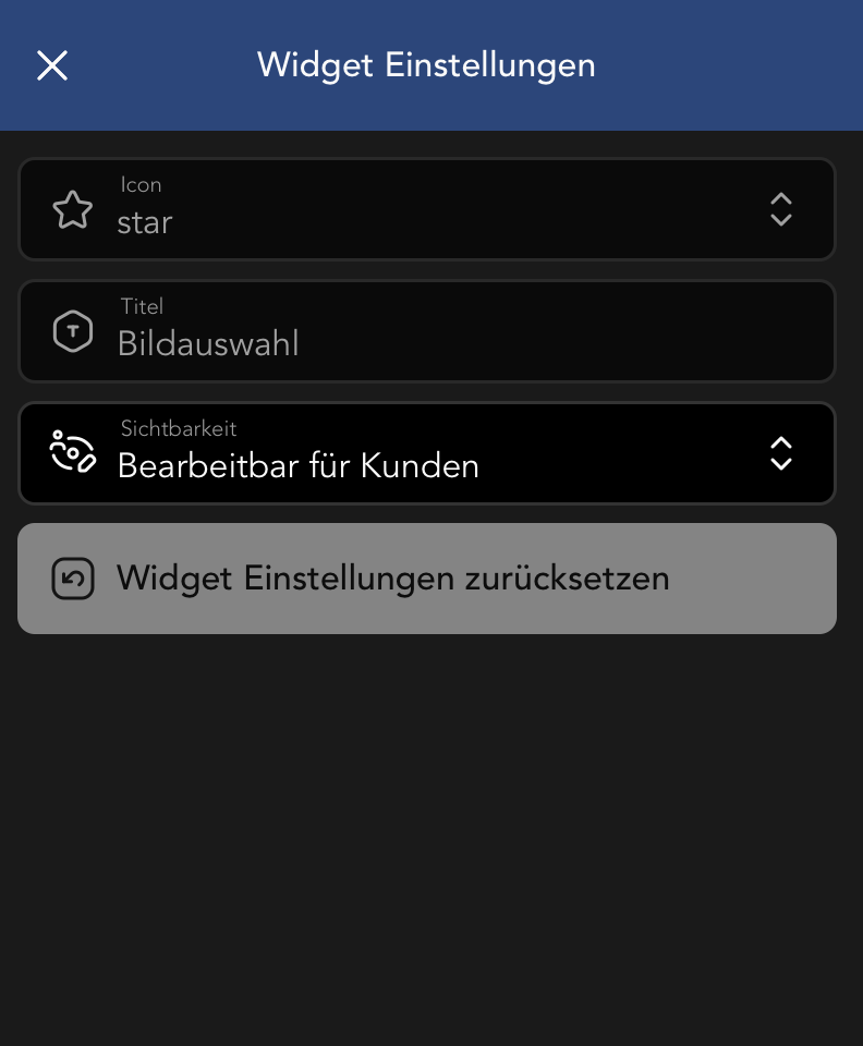 Fotoset Widget Einstellungen