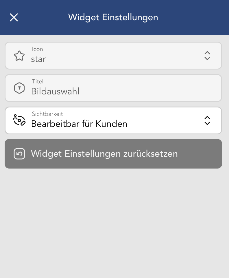 Fotoset Widget Einstellungen