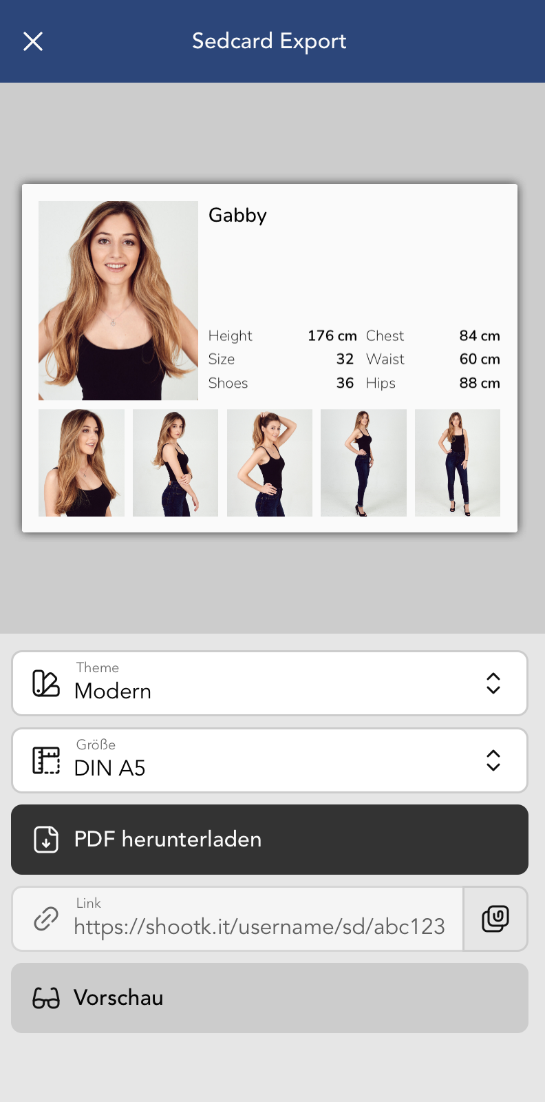 Sedcard Export