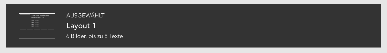 Layout Widget in der Sedcard Detailansicht