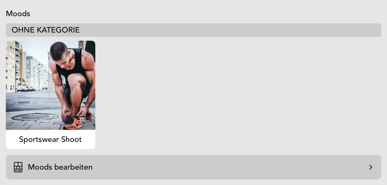 Moods Widget in der Fotoshooting Detailansicht