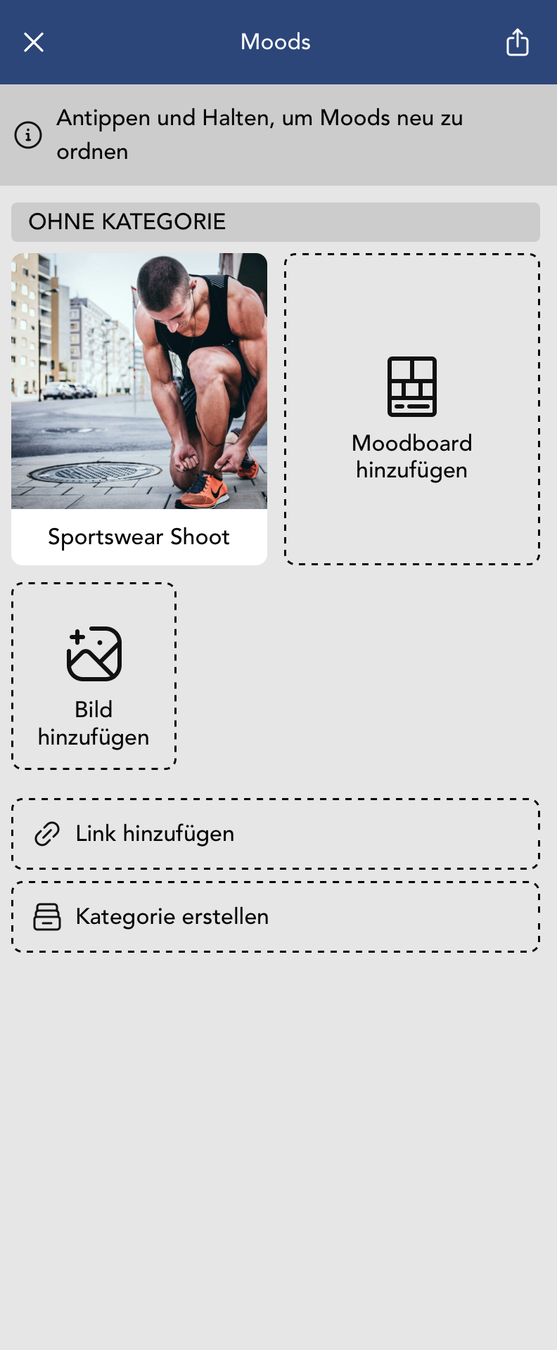 Moods Widget Fenster