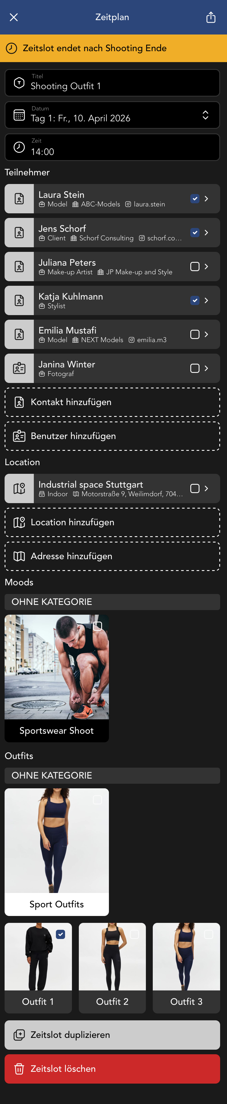 Zeitplan Eintrag bearbeiten