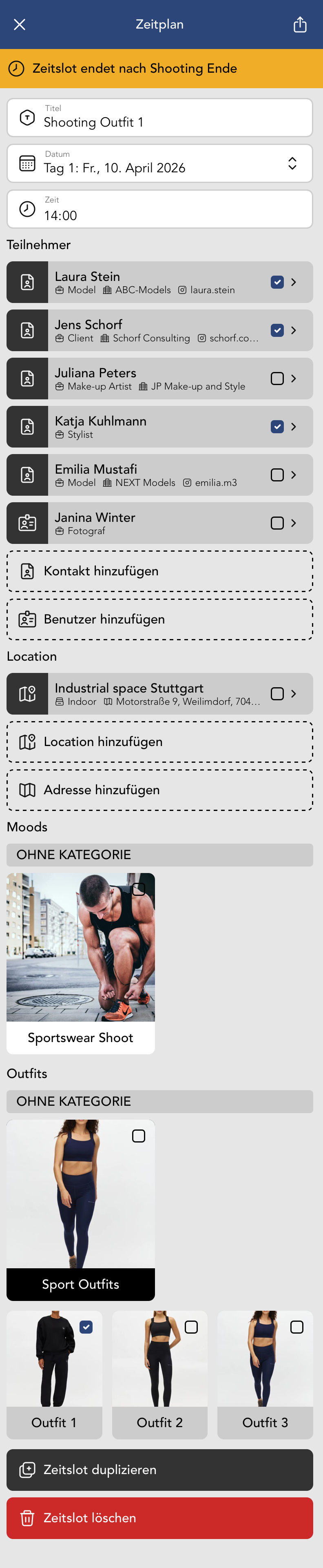Zeitplan Eintrag bearbeiten