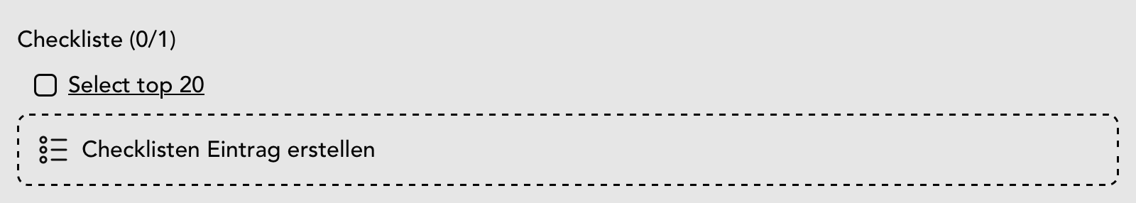 Checkliste Widget in der Aufgaben Detailansicht